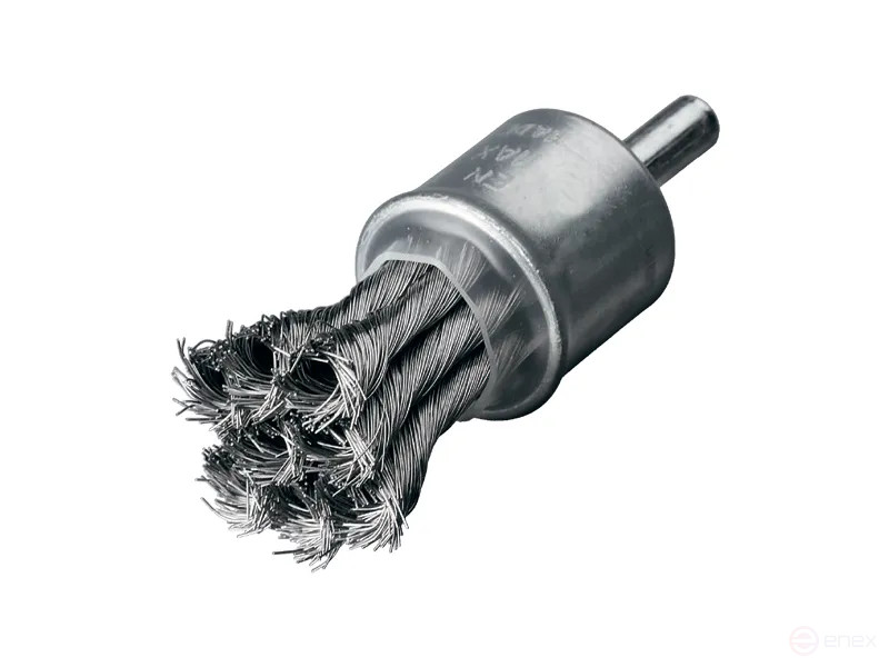 Brush harness brush, D19 mm, shank 6 mm, 6 bundles, stainless steel corrugated wire RO4 0.50 mm, length of the working part 28 mm