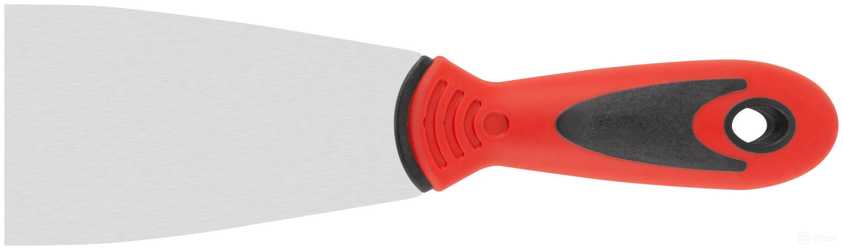 Spatula, stainless steelsteel, rubberized handle 60 mm