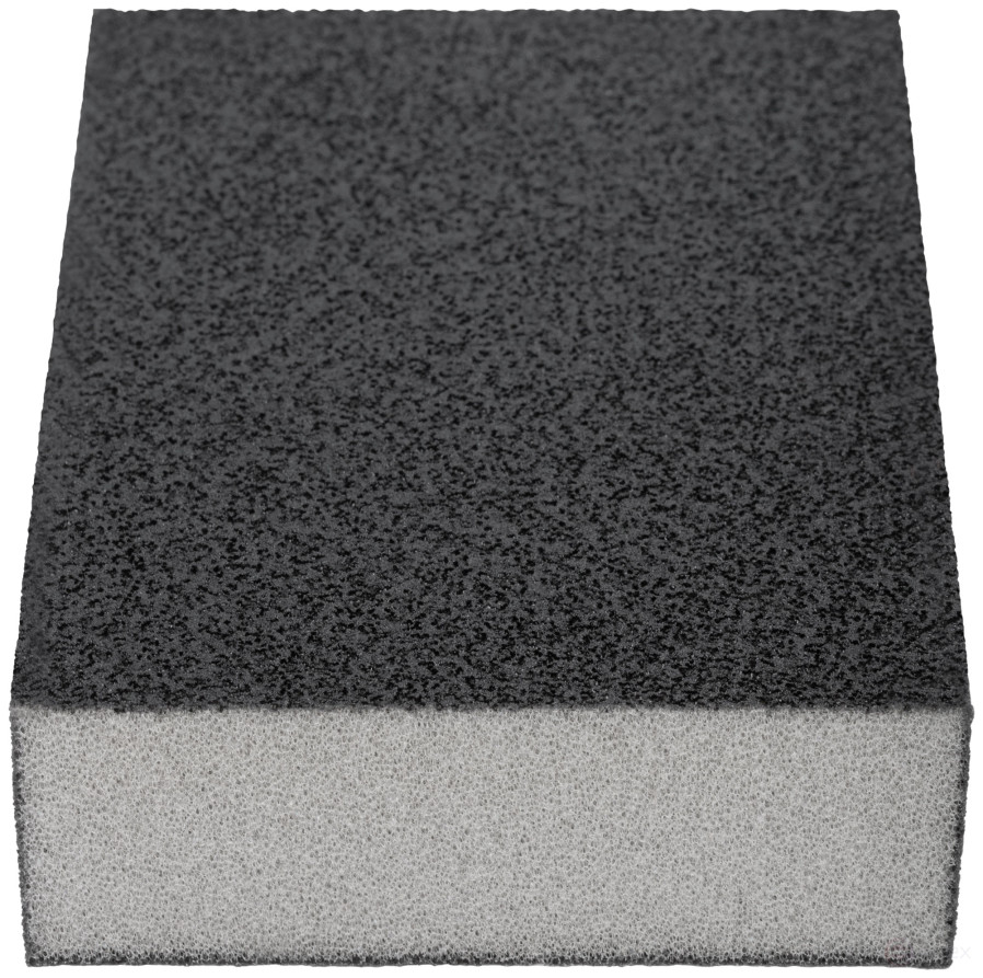 Губка шлифовальная алюминий-оксидная, 100х70х25 мм, средняя жесткость Р 180/ Р 360