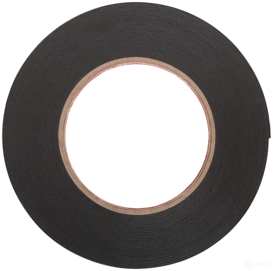 Foam-based adhesive mounting tape, black 15 mm x 10 m