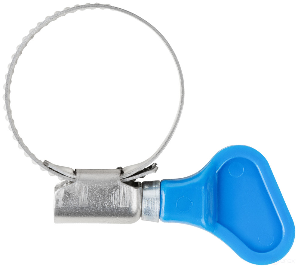 Knurled crimping clamp with key, 9 mm wide, stainless steelsteel 20-32 mm