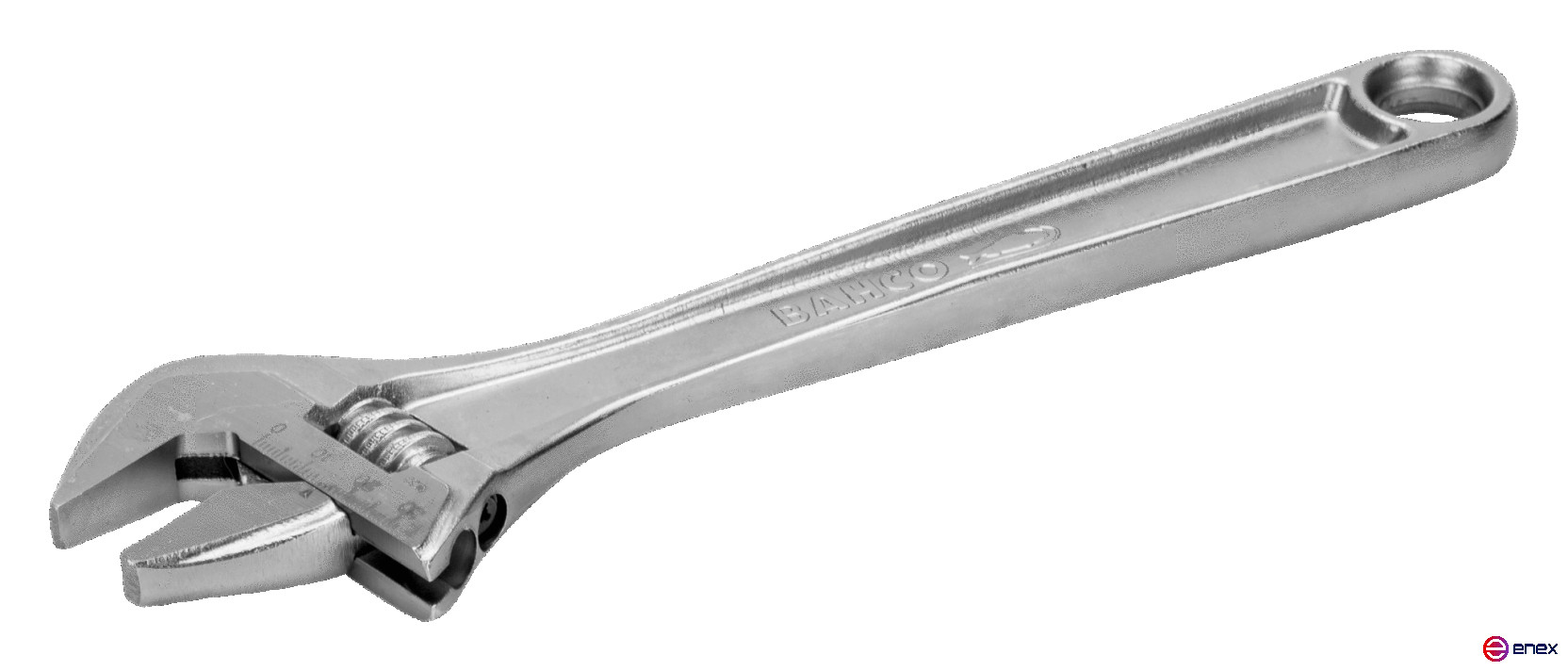Chrome-plated adjustable wrench, length 255/grip 30 mm, industrial packaging