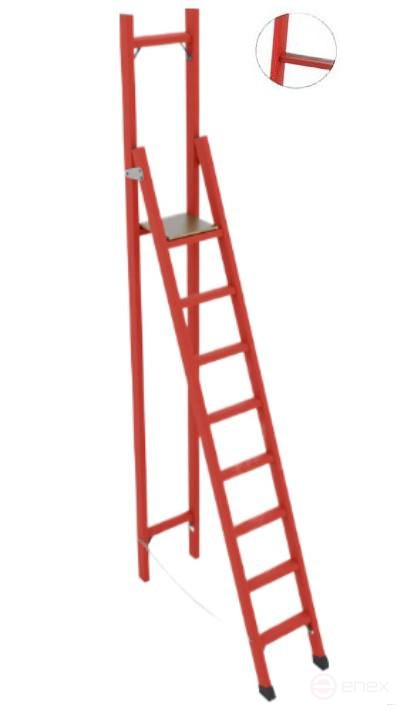 SVD-2.0AT with vertical support dielectric fiberglass stepladder, Telecom, abrasive coating of steps, h=2900mm, h of the working platform=1950mm, steps.8