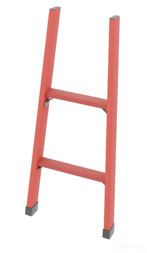 LSPD-1,0K single-section dielectric fiberglass ladder, hooks h=1000mm, steps 2
