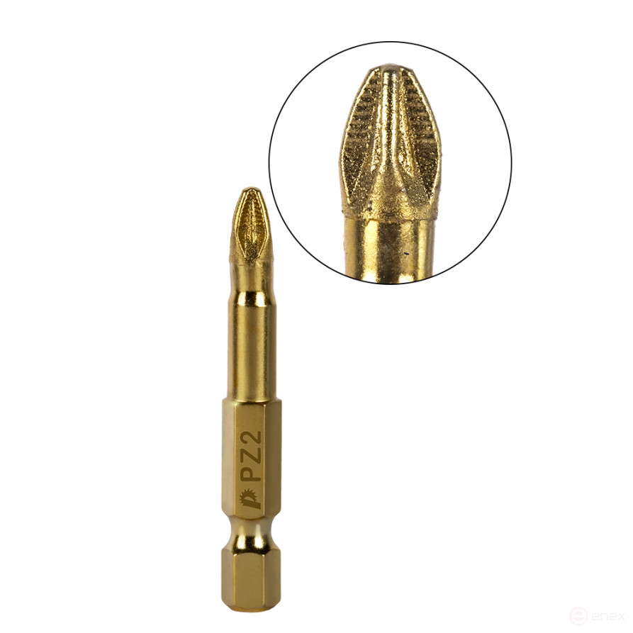 Бита отверточная ПРАКТИКА "Эксперт-Алмаз" PZ-2 х 50мм Tin (1шт), блистер (776-676)