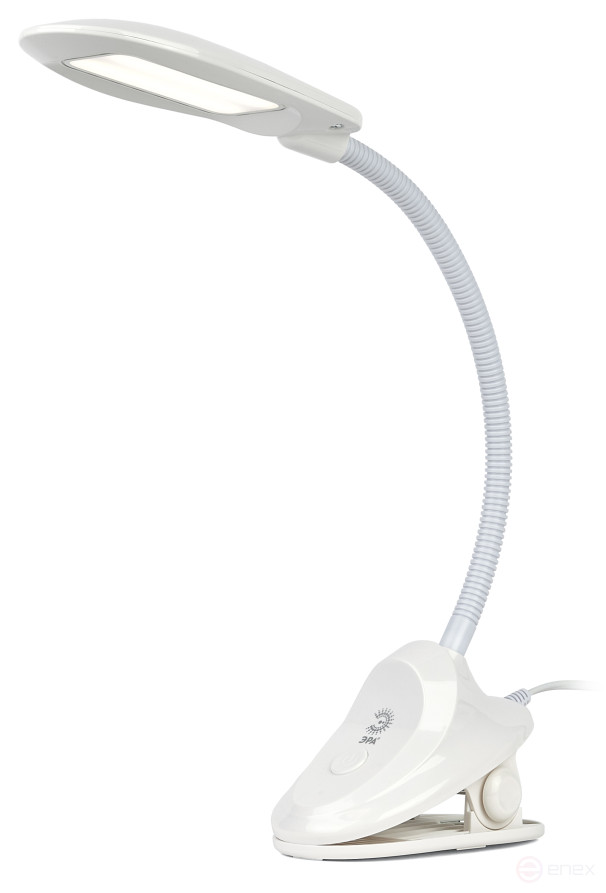 Настольный светильник ЭРА NLED-478-8W-W светодиодный на прищепке белый