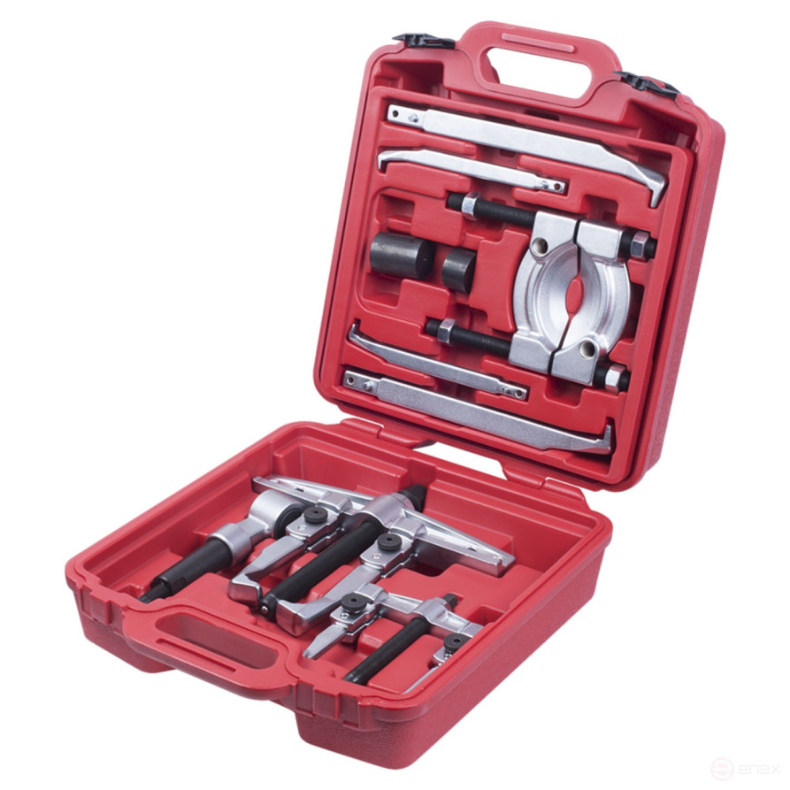 Bearing puller 30 t, 2-gripper, segment type, case, 14 items MASTAK 104-12030C