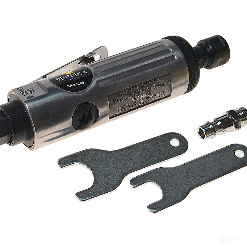 Пневмобормашинка ER-81206 (пневмошлифовальная) с цанг. зажимом 6мм 22000 об/мин ЭВРИКА 1/10