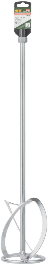 Миксер для тяжелых строительных смесей усиленный Профи, хвостовик М14, 120х590 мм, 04281