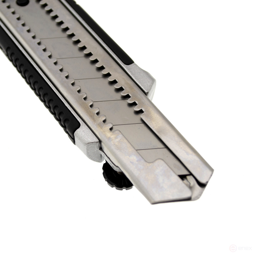 Нож канцелярский 25мм, металл корпус, ПРОФИ, фиксатор на корпусе, Чеглок (6/48)