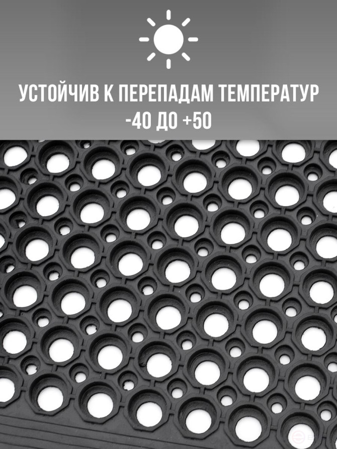 Dirt-resistant mat with through holes and edging 900x1500x10mm Black