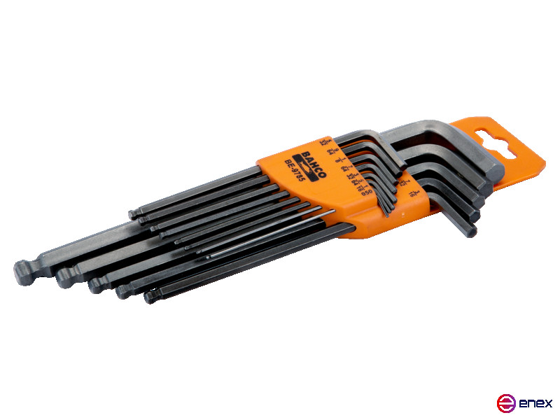 Набор удлиненных шестигранных Г-образных ключей с шаровым наконечником 0,05 - 3/8, 13 шт