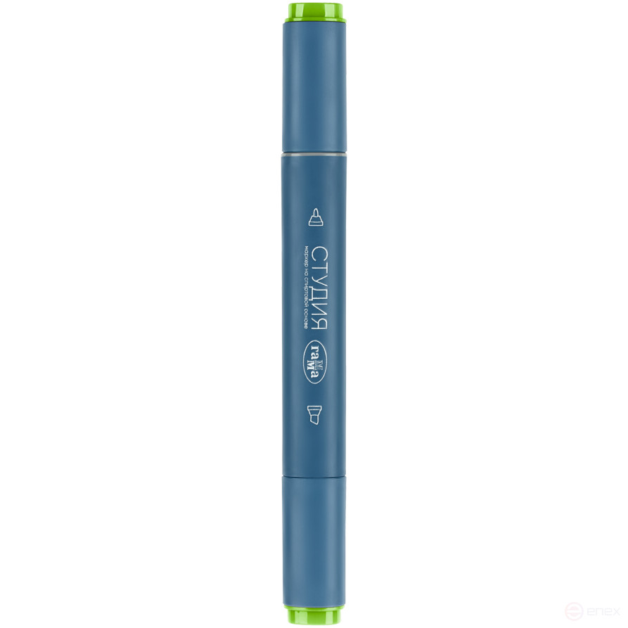 Маркер двусторонний для скетчинга Гамма "Студия", желто-зеленый, корпус трехгранный, пулевид./клиновид. наконечники