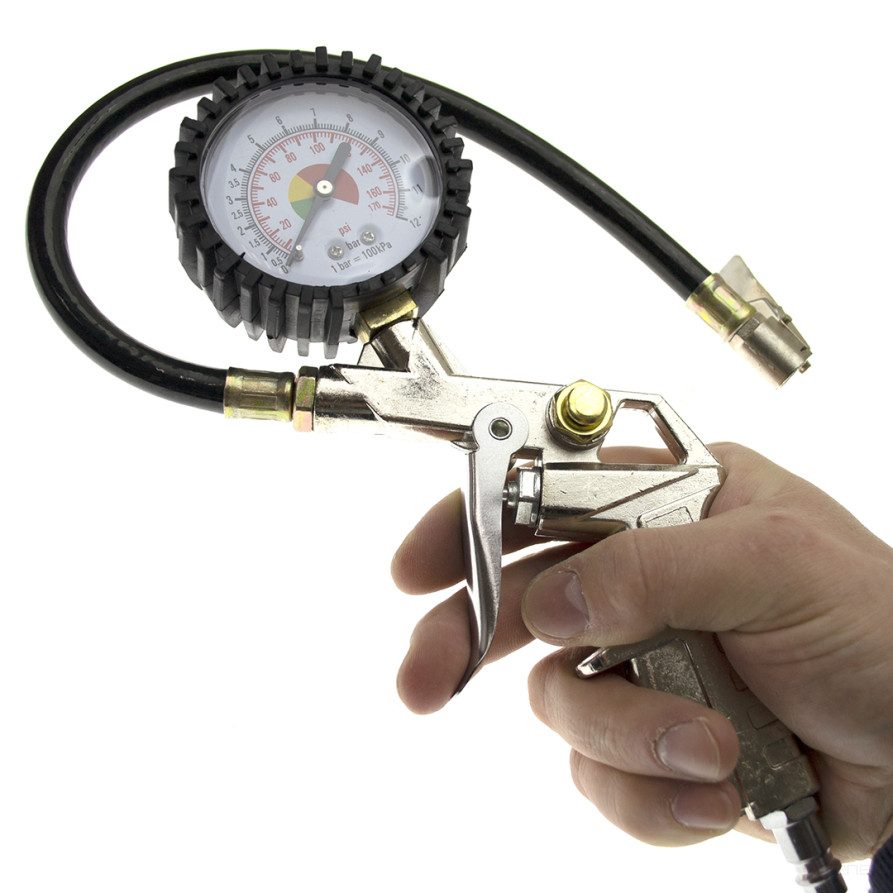 Pneumatic tire booster gun, with pressure gauge up to 12 atm., CHEGLOCK (50)