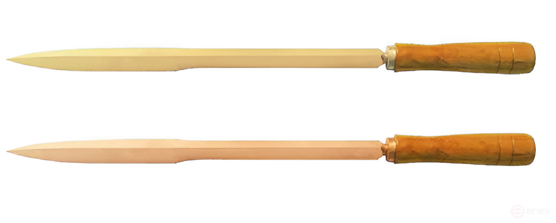 Triangular scraper 20x440 mm wooden handle intrinsically safe 224C-1002 AlCu, HORTZ