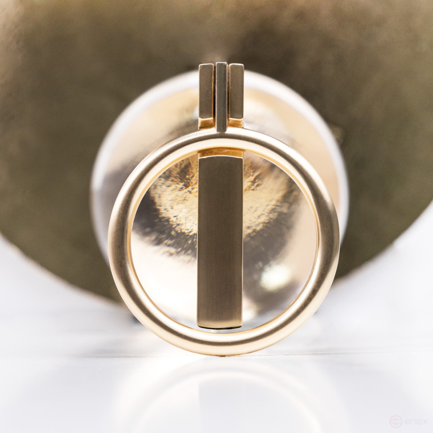 Handle meb. button met. ROUND black matte, AKS