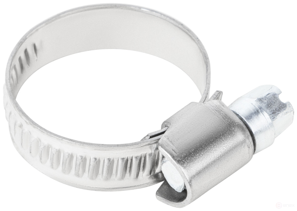 Хомут обжимной накатной, ширина 9 мм, нерж.сталь 16-27 мм