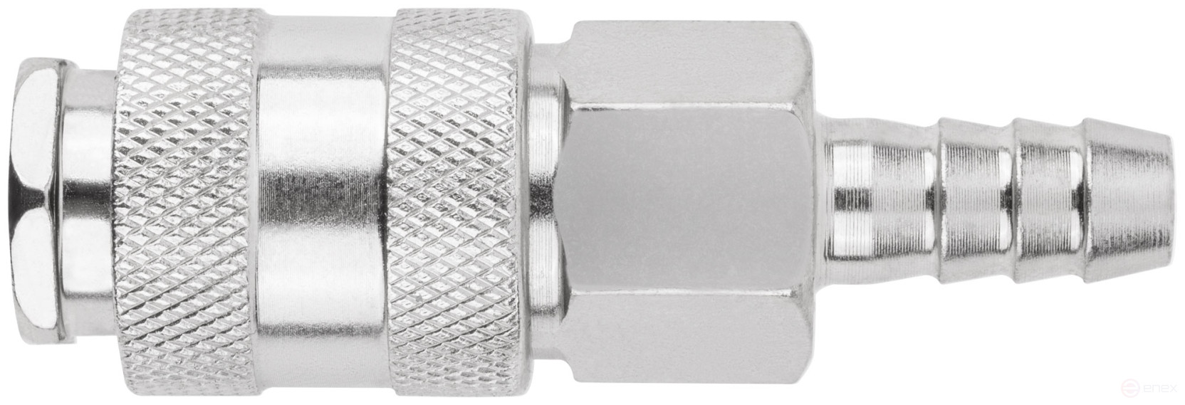 Quick-release adapter with 10 mm herringbone shut-off valve