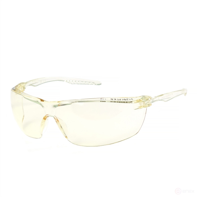 Safety glasses open O88 SURGUT Strong Glass (2-1.2 PC) with a light yellow light filter, 30 pcs.