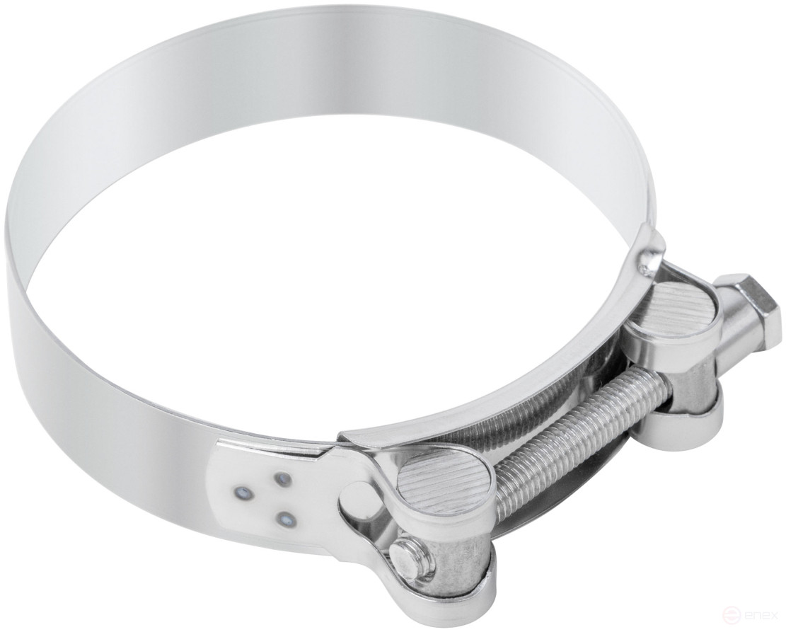 Хомут обжимной силовой шарнирный, нерж.сталь 98-103 мм