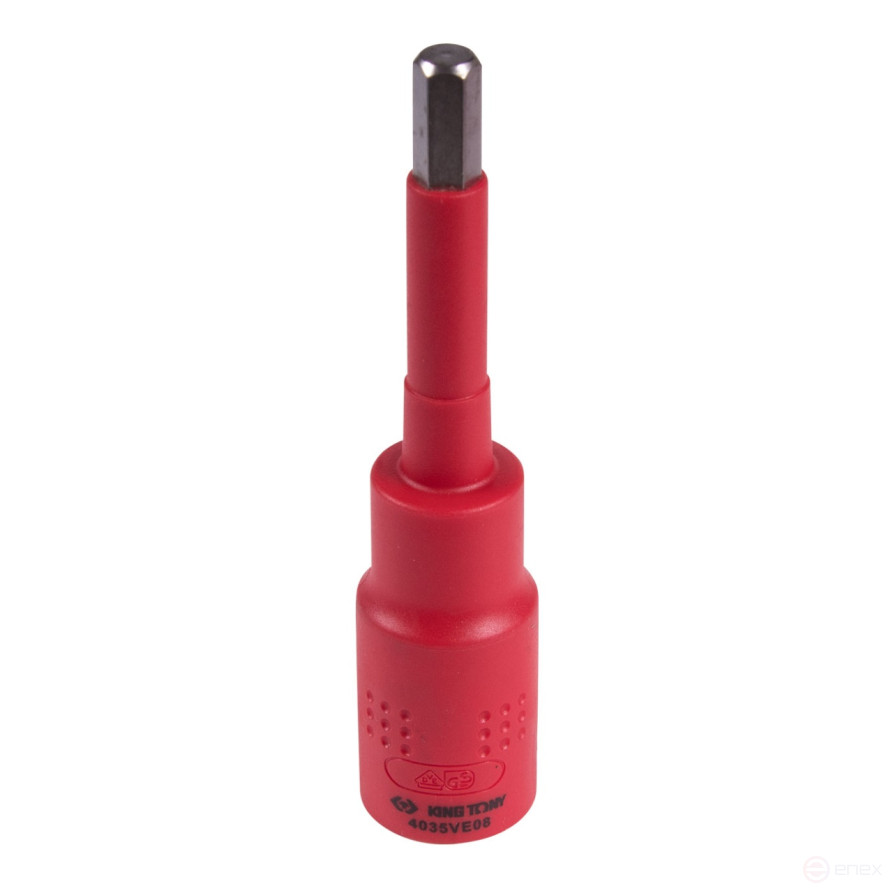 Насадка (бита) торцевая диэлектрическая 1/2", HEX, 8 мм, L = 120 мм KING TONY 4035VE08
