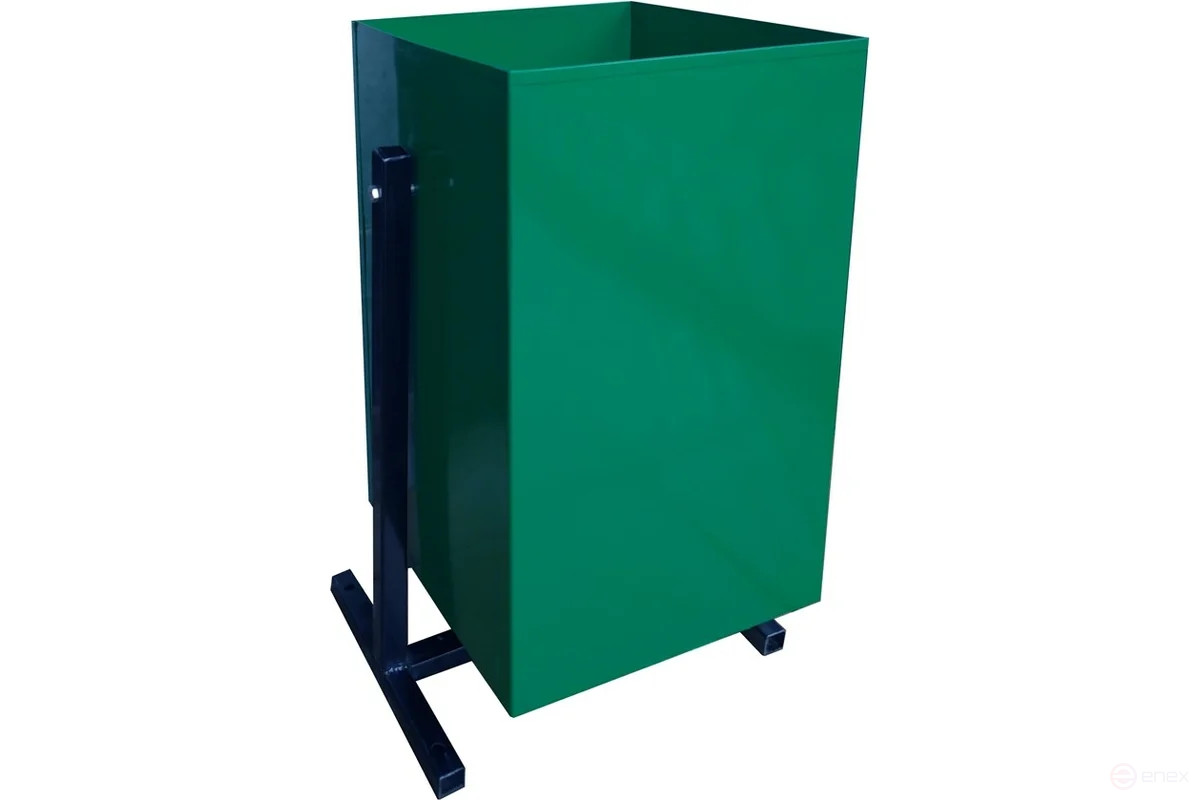 Урна металлическая квадратная У-1 (24л) под бетонирование, в стрейч пленке