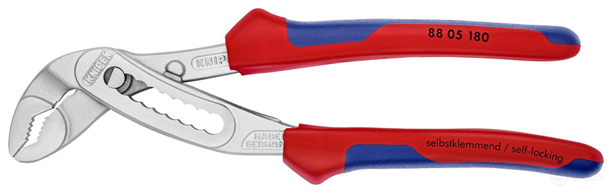 KNIPEX ALLIGATOR® клещи переставные, 42 мм (1 1/2"), под ключ 36 мм, L-180 мм, хром, 2-к ручки