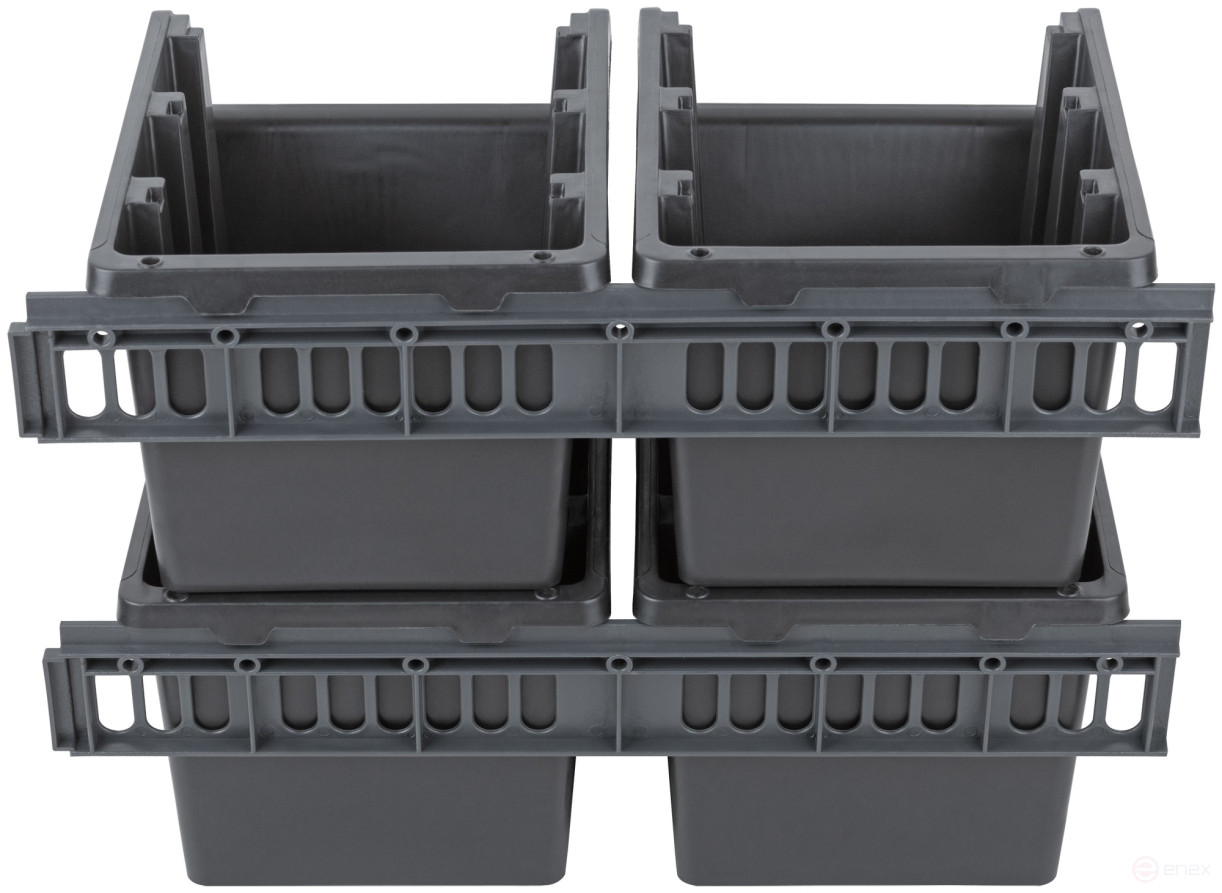 Набор Лотков для крепежа (12 шт. лотков 225х125х125 мм + 6 шт. планок), черные
