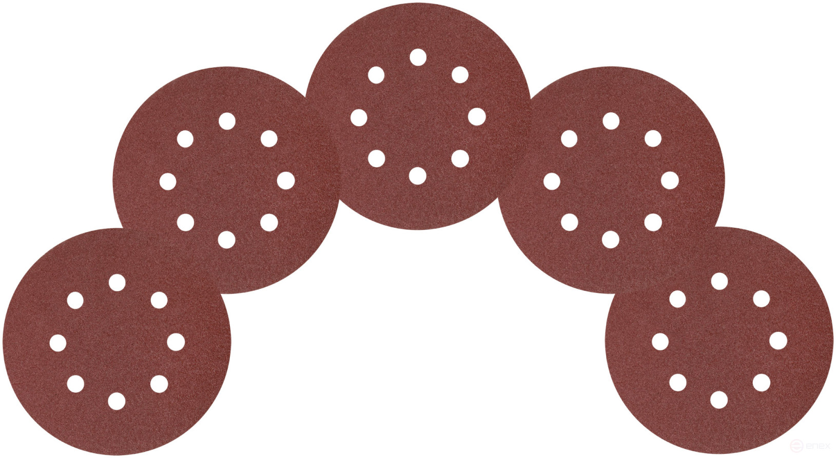 Круги шлифовальные с отверстиями (липучка), алюминий-оксидные, 125 мм, 5 шт. Р 80
