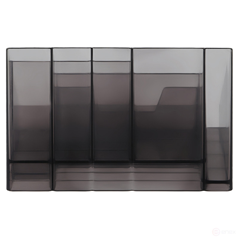 Настольная подставка СТАММ "Каскад", пластиковая, тонированная черная