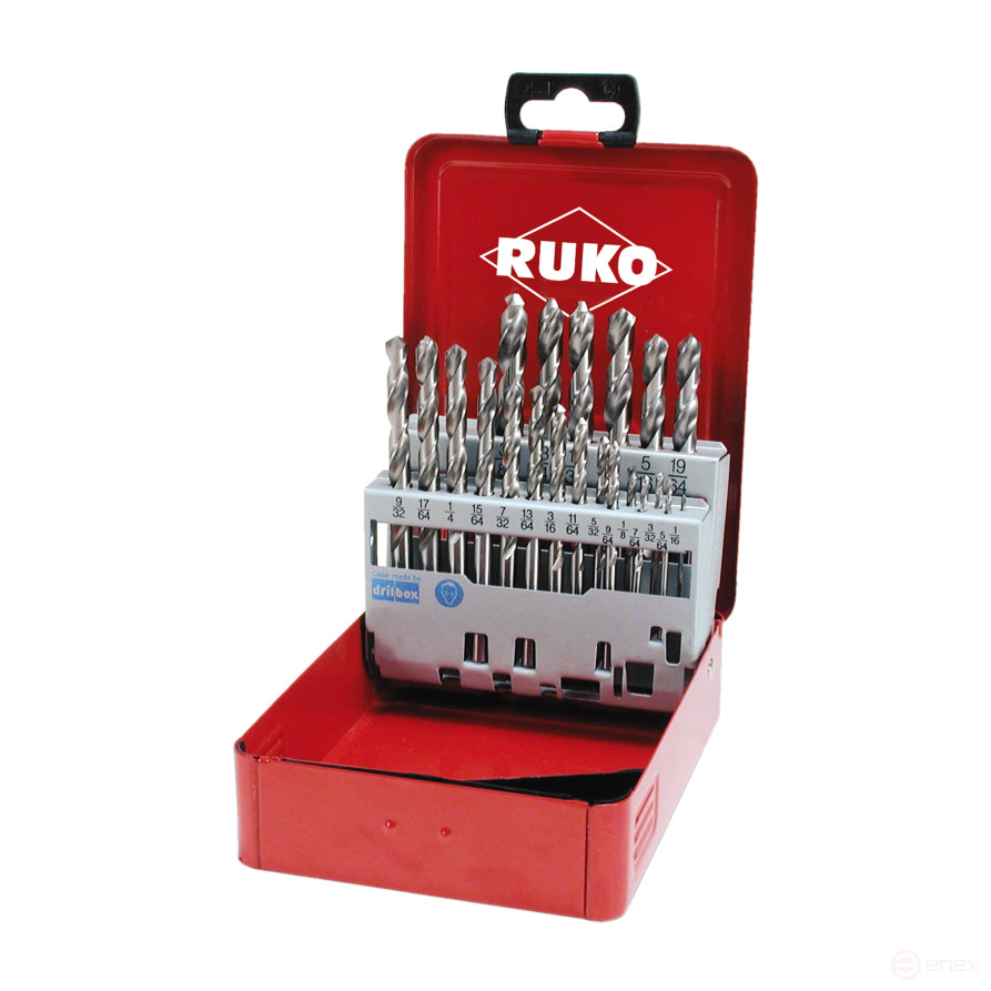 Набор дюймовых сверл HSS-G N в металлическом кейсе, 21 предмет