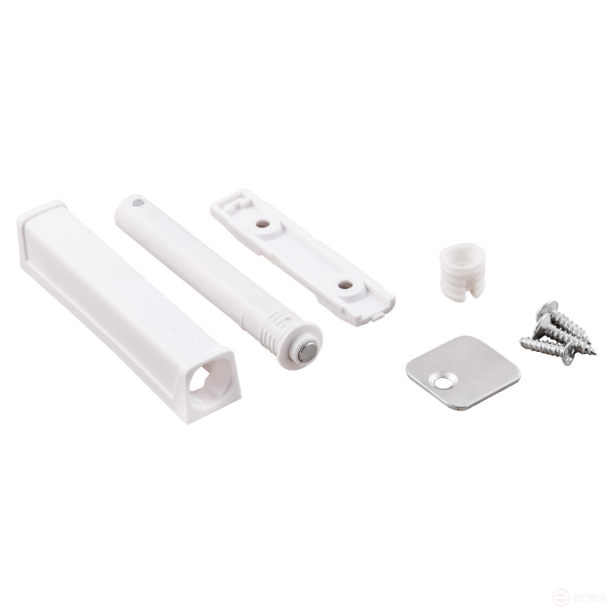 Push-to-open mechanism magnetic tip patch/mortise white AKS reinforced