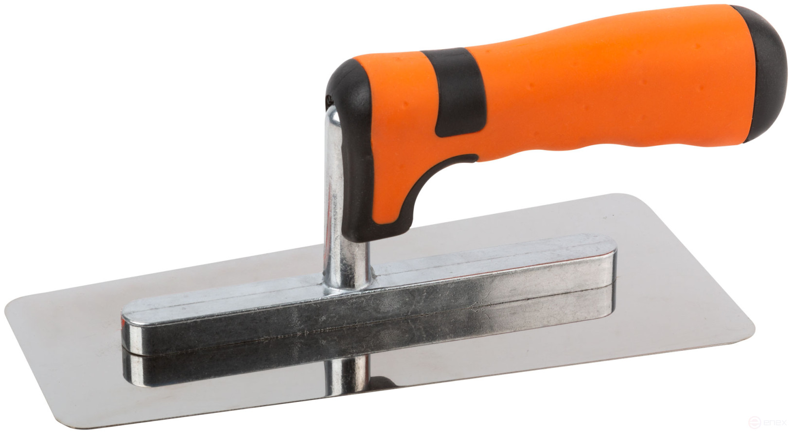 Stainless steel trowel, Venetian shape, 2K handle, 200 x 80 mm