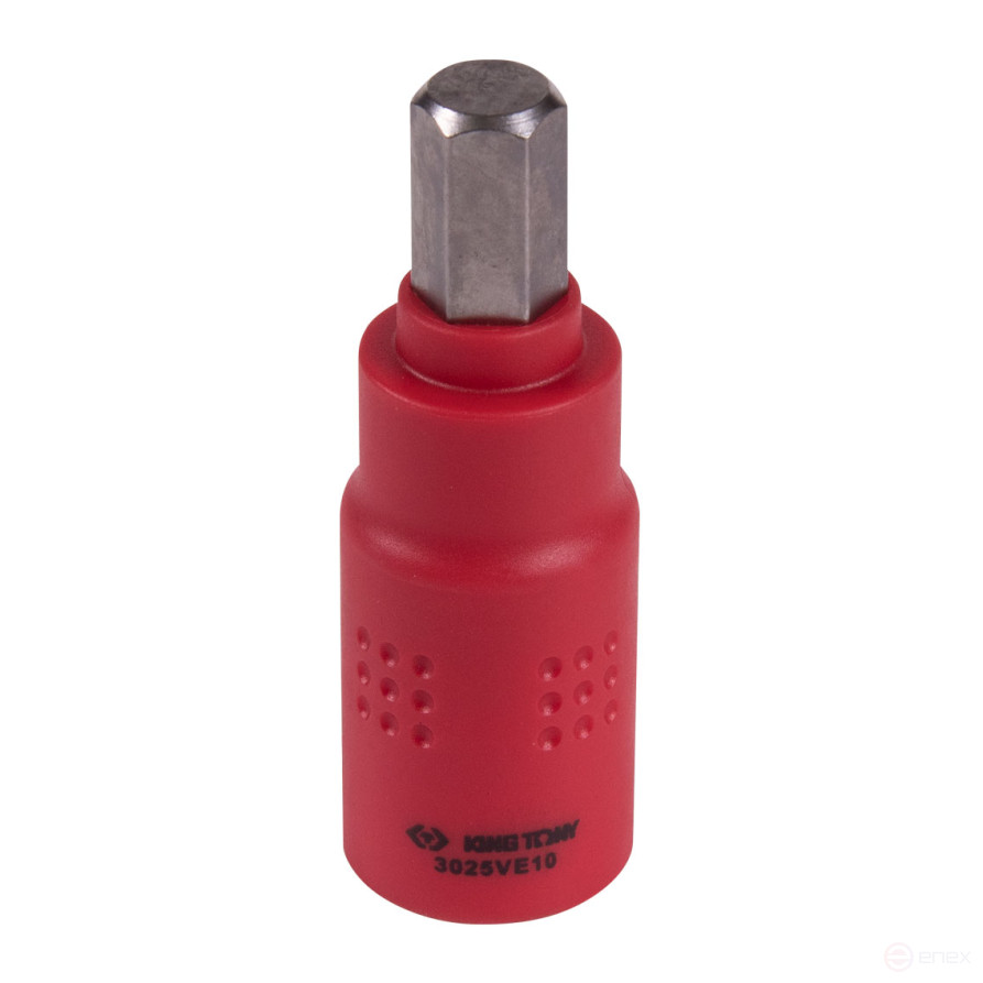 Насадка (бита) торцевая диэлектрическая 3/8", HEX, 10 мм, L = 65 мм KING TONY 3025VE10