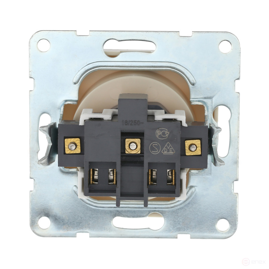 Socket without s/c, with blinds (beige) LK60