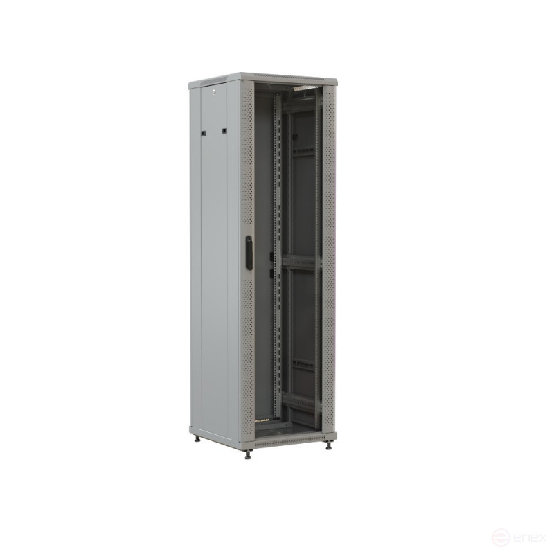 WRline WR-TT-4266-AS-RAL7035 Шкаф напольный телекоммуникационный 19-дюймовый, 42U, 2055x600х600 мм (ВхШхГ), передняя стеклянная дверь, задняя сплошная стальная дверь, серый (RAL 7035) (разобранный)