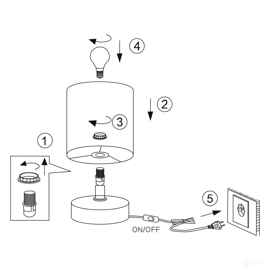 Rivoli Eleanor 7070-501 Table Lamp 1 * E14 40W ceramic beige, white
