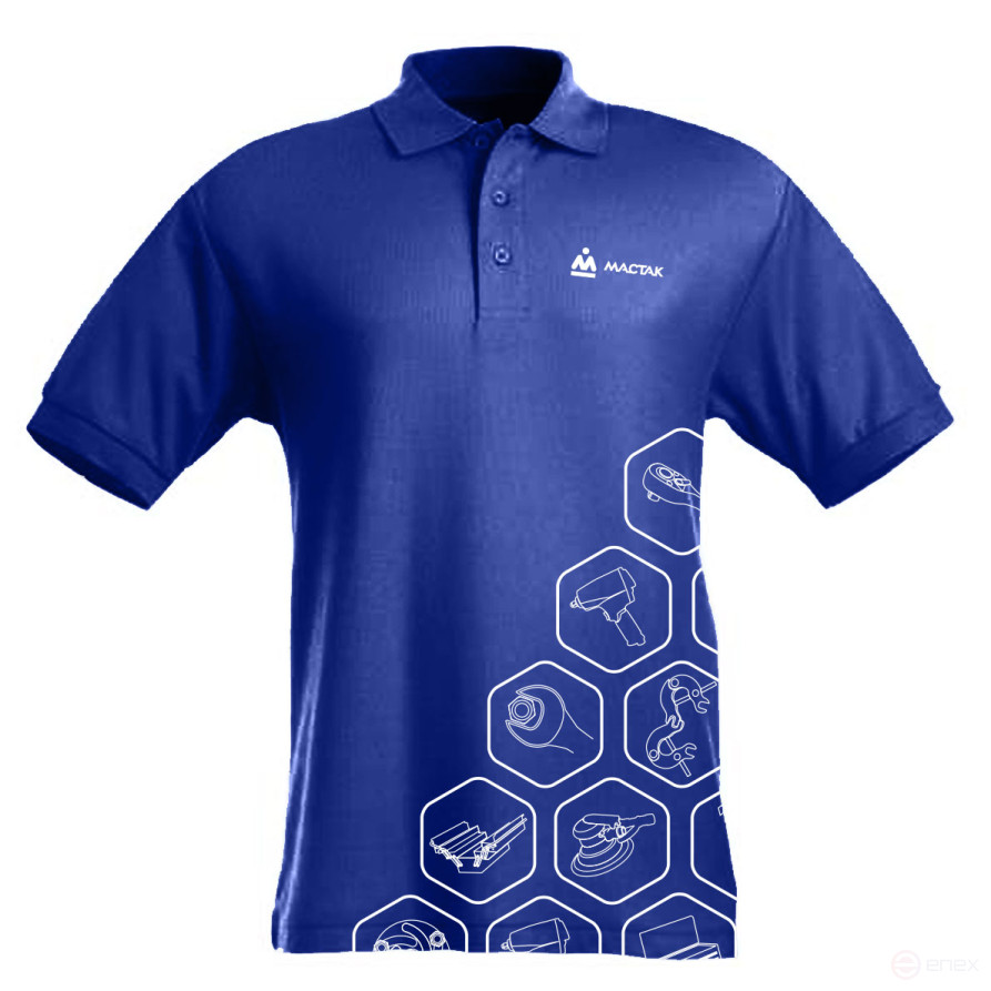 Polo with the logo of the brand "MASTAK", size XXXXL, blue/print MASTAK ADT-201807XXXXLP