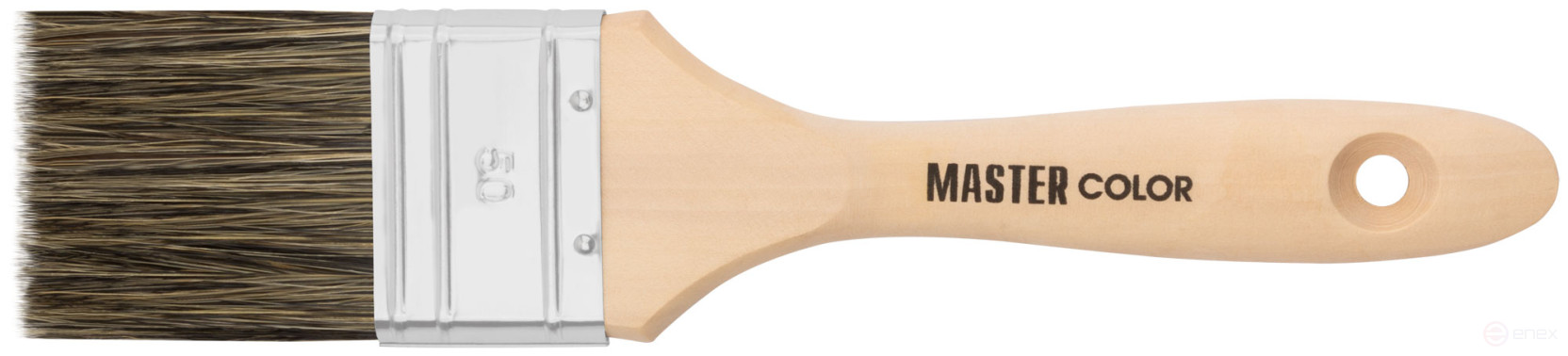 Кисть флейцевая, ширина 50 мм, толщина 16 мм, 50% ПБT/50% чер. натур. щетина, нержавеющий обжим.