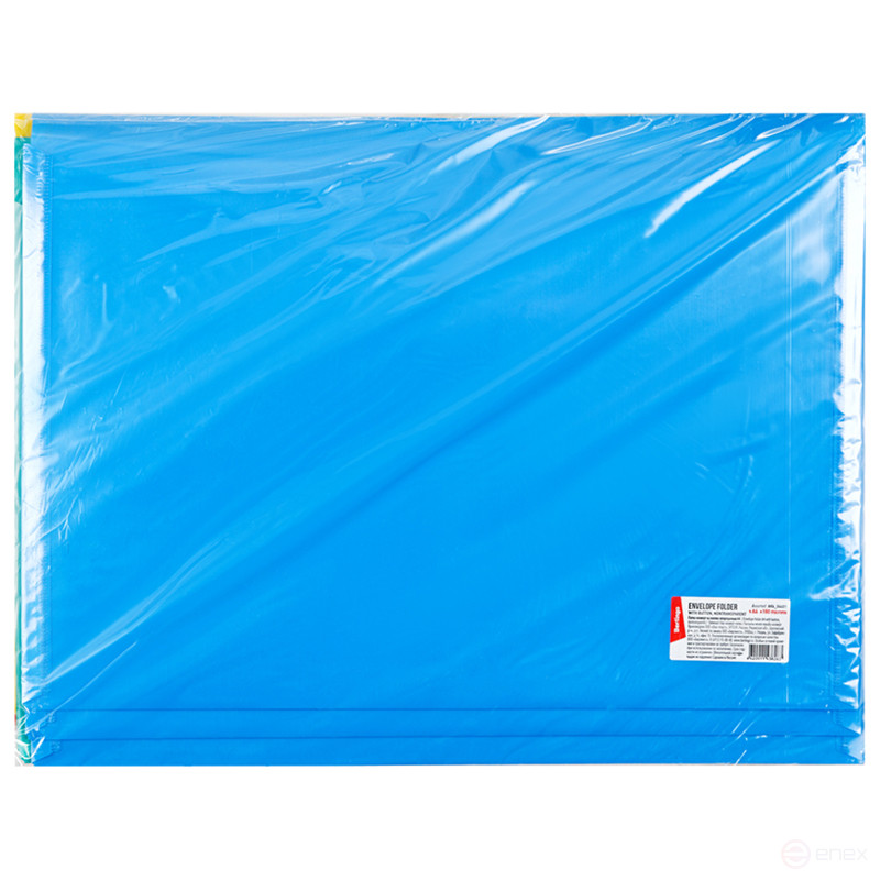 Envelope folder on the Berlingo button, A4, 180 microns, opaque, assorted