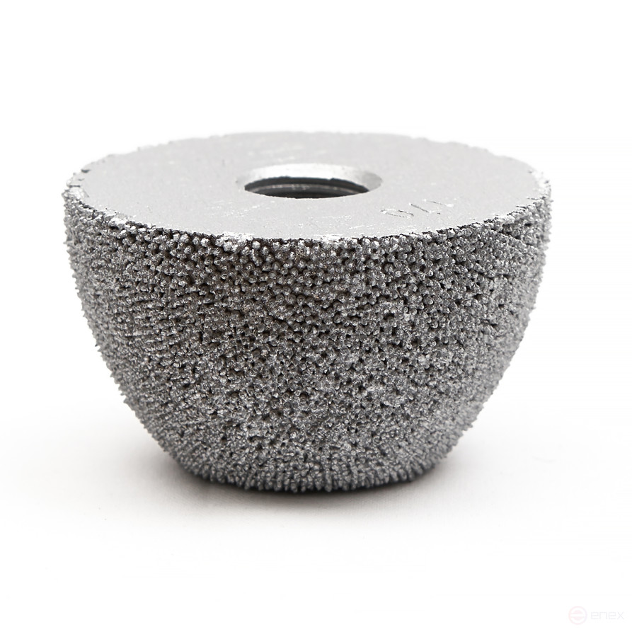 NS140 Rough hemisphere, Ø31.7x19mm, AH 3/8"-24 thread, 170 Grit