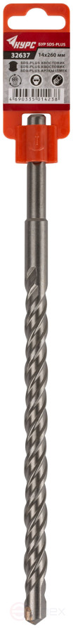 Бур по бетону SDS PLUS с двойной резьбой 14х260 мм