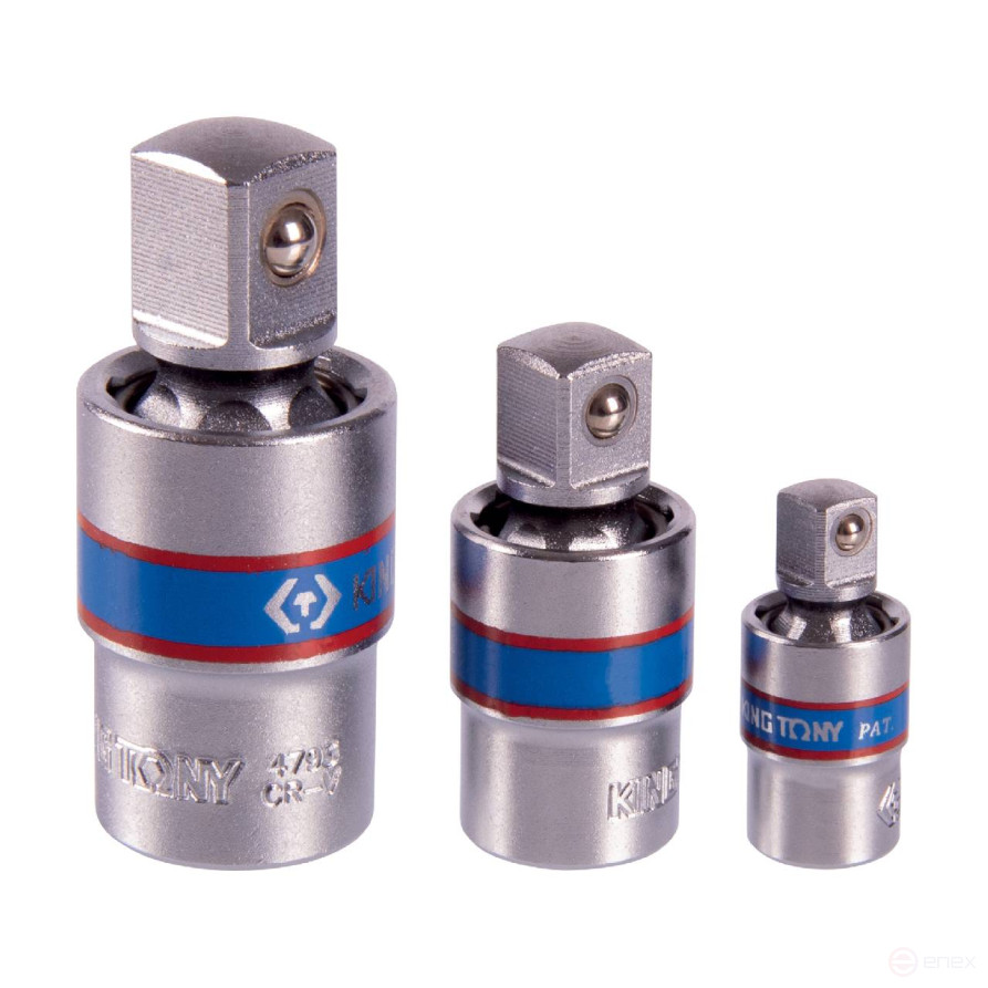 Набор карданов шаровых 1/4", 3/8", 1/2", 3 предмета KING TONY 9113PR
