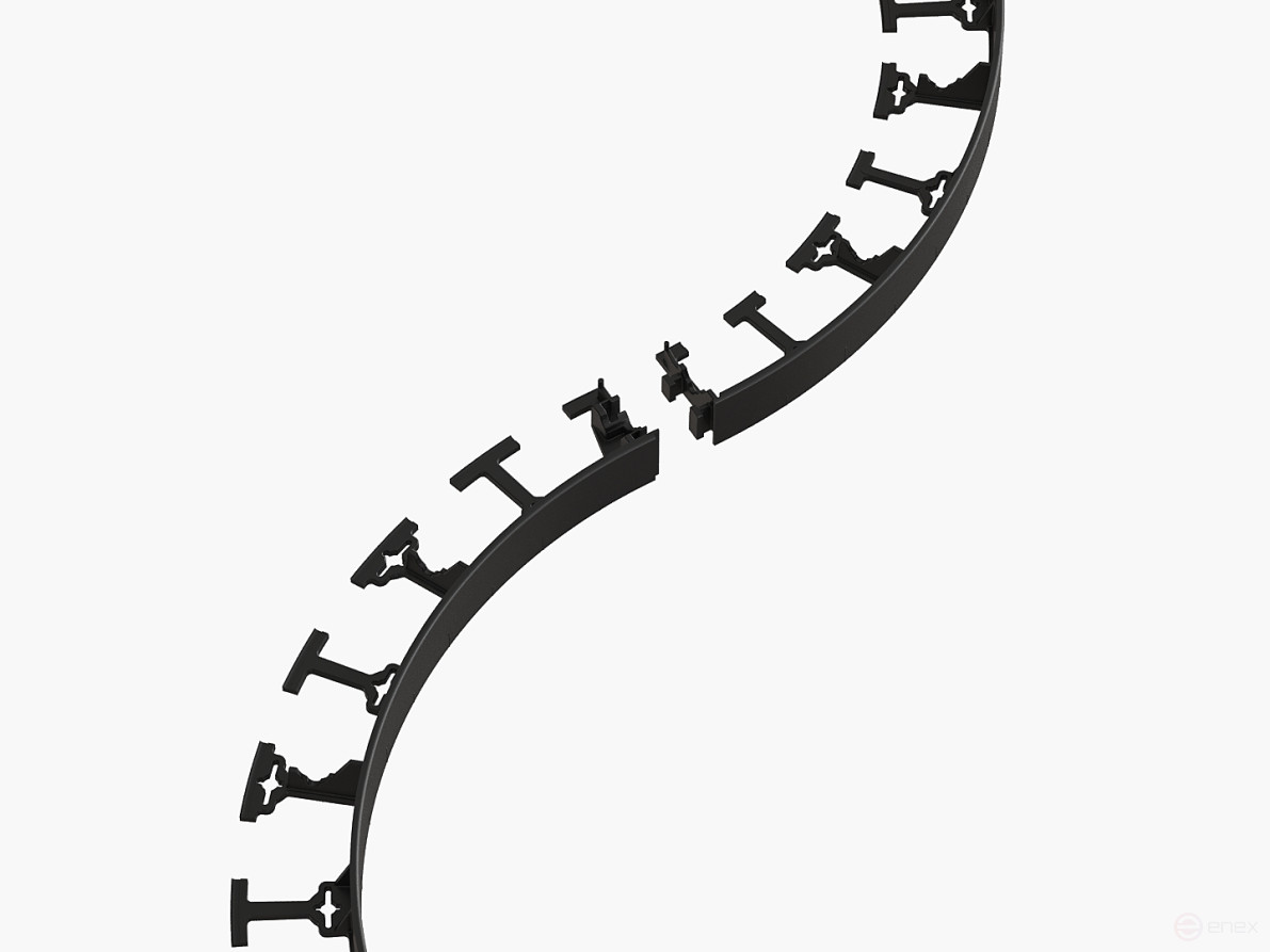 Garden curb 1000 mm height 78 mm black 1 piece