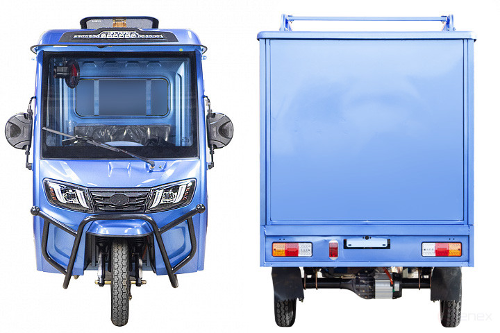 Грузовой электротрицикл Rutrike КАРГО Кабина Дуал, серый