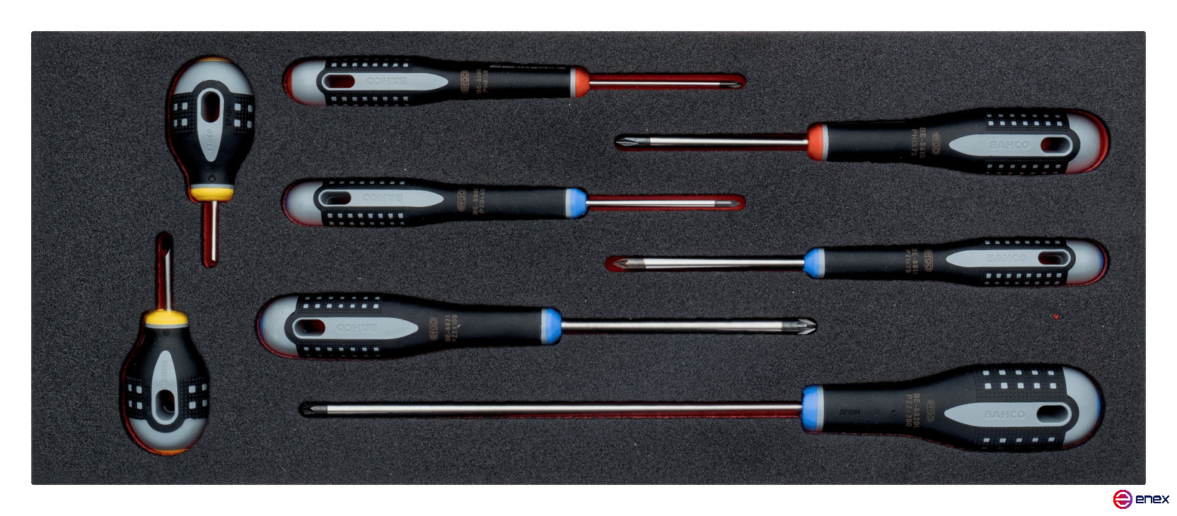 Fit&Go Набор отверток шлицевые/Phillips/Pozidriv в ложементе, 8 шт