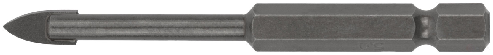 Tile and glass drill bit, hexagonal U-shank for a 5x70 mm bit
