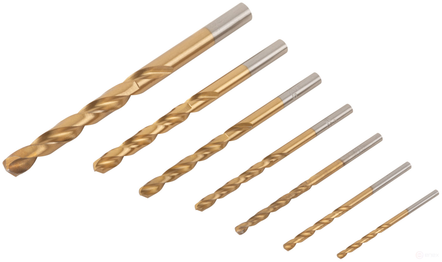 Набор сверл HSS по металлу, титановое покрытие, 7 шт. (2-3-3,5-4-5-6-8 мм)