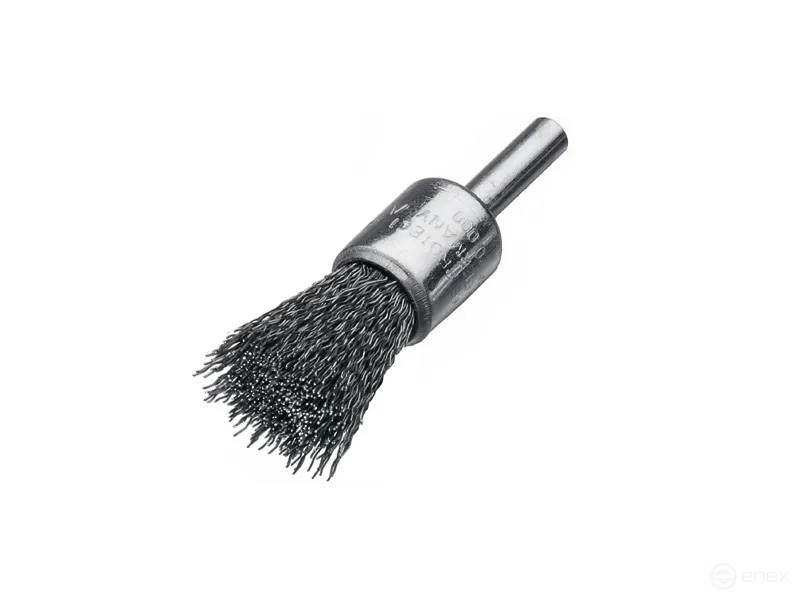 Brush, corrugated brush, D17 mm, shank 6 mm, length 65 mm, steel corrugated wire STH 0.30 mm, length of the working part 22 mm