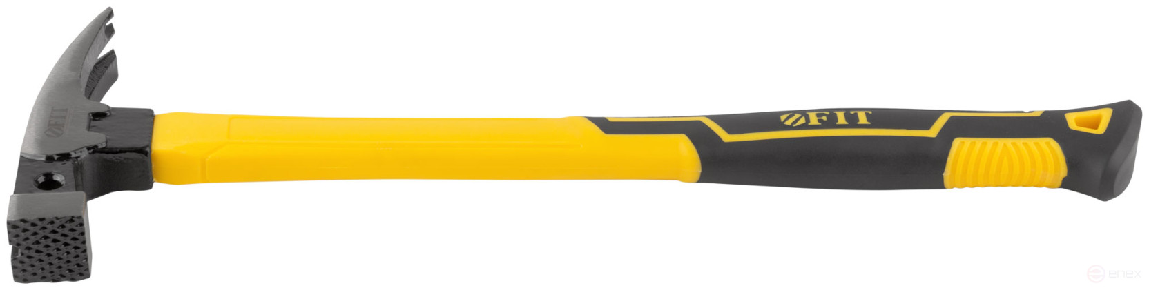 Молоток-гвоздодер, фиберглассовая усиленная удлиненная ручка, дополн. гвоздодер, 27 мм, 370 гр.